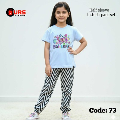 butterfly half sleeve t-shirt set.