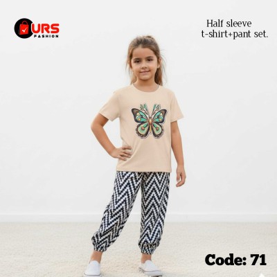 butterfly design-half-sleeve-t-shirt-pant-set-