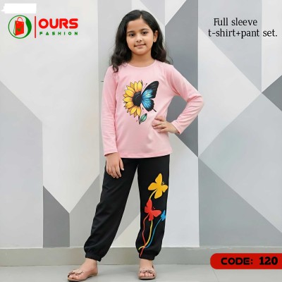 Butterfly design-full-sleeve-t-shirt-pant-set-