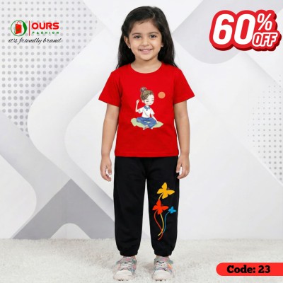 butterfly half sleeve t-shirt set.