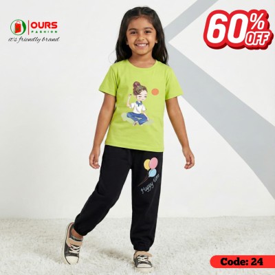 butterfly half sleeve t-shirt set.