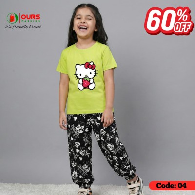 butterfly half sleeve t-shirt set.