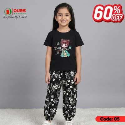 butterfly half sleeve t-shirt set.