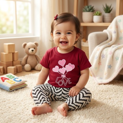 Love design-half-sleeve-t-shirt-pant-set-