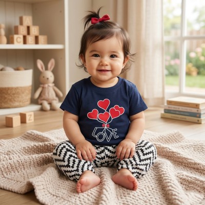 Love design-half-sleeve-t-shirt-pant-set-