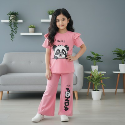 Misty Colour Panda design-half-sleeve-t-shirt & Plazu-set.