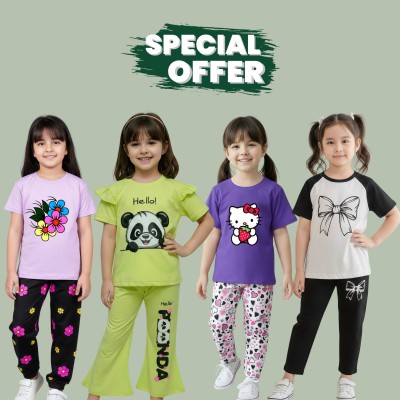 4 pis T-shirt + pant combo set.