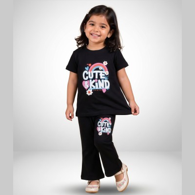 Cute & kind design half sleeve t-shirt + plazo set.