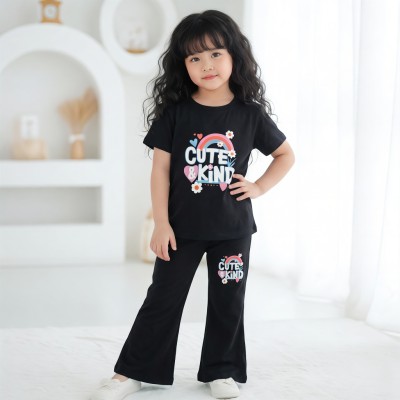 Cute & kind design half sleeve t-shirt + plazo set.