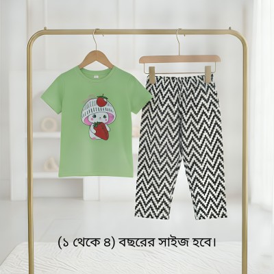 Girls Summer premium quality t-shirt pant set.
