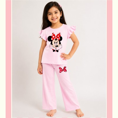 Baby DTF Cortoon Printed T-shirt & long Plazo Set (3yers-to-12yers)