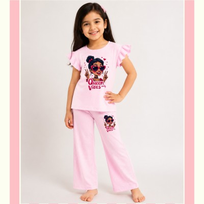 Baby DTF Cortoon Printed T-shirt & long Plazo Set (3yers-to-12yers)