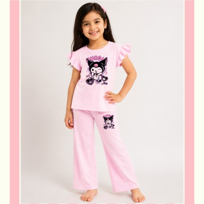 Baby DTF Cortoon Printed T-shirt & long Plazo Set (3yers-to-12yers)