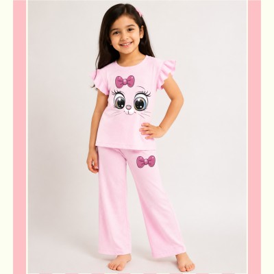 Baby DTF Cortoon Printed T-shirt & long Plazo Set (3yers-to-12yers)