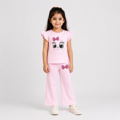 Cats Eye Design Printed T-shirt & long Plazo Set (3yers-to-12yers)