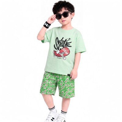 Boy Skate Be Brave Design T-Shirt Three quarter Pant.