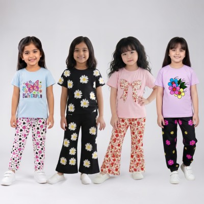 Girls t-shirt Palazzo pant 4 set combo