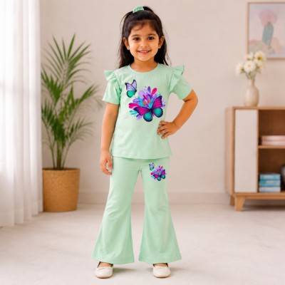 butterfly half sleeve t-shirt Plazu set.