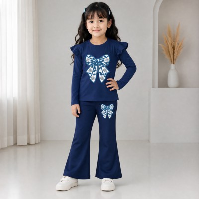 Full sleeve Navvy Blue Colour t-shirt Pallazu set